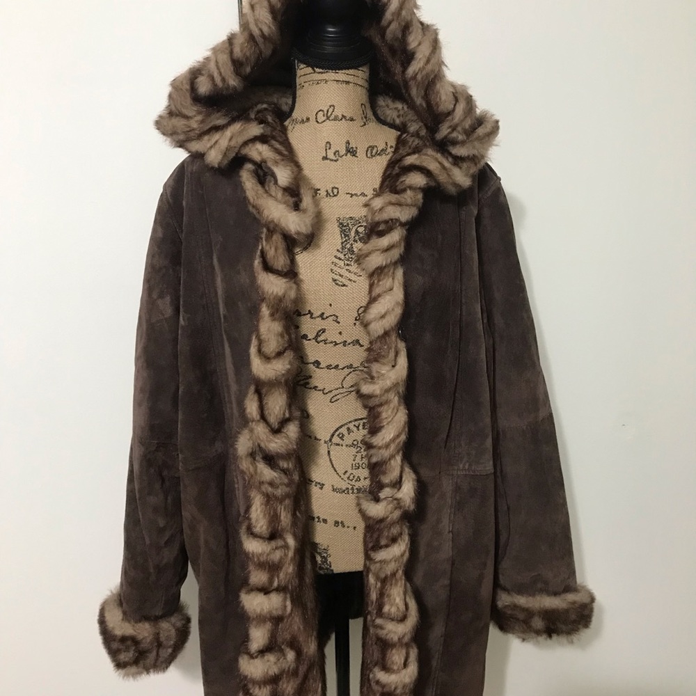 Komitor Suede Coat brown. Long Sz2x